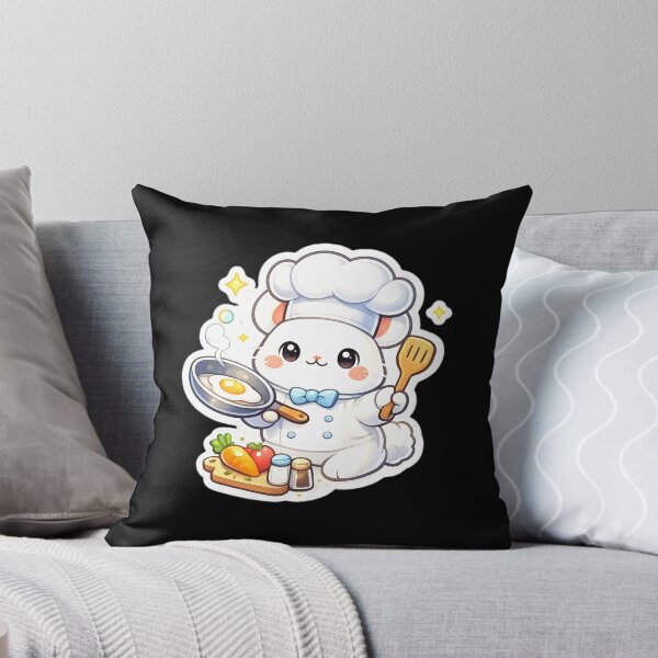 Item preview, Cute White Rabbit Chef Cooking Egg designed and sold by madanawt0.