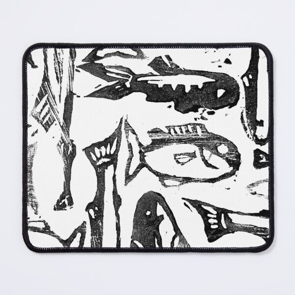 Item preview, Hand printed fish pattern linocut designed and sold by day-s.