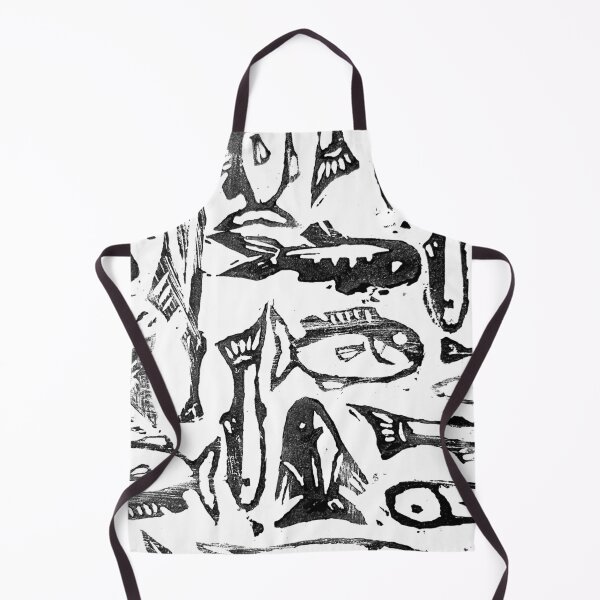 Item preview, Hand printed fish pattern linocut designed and sold by day-s.