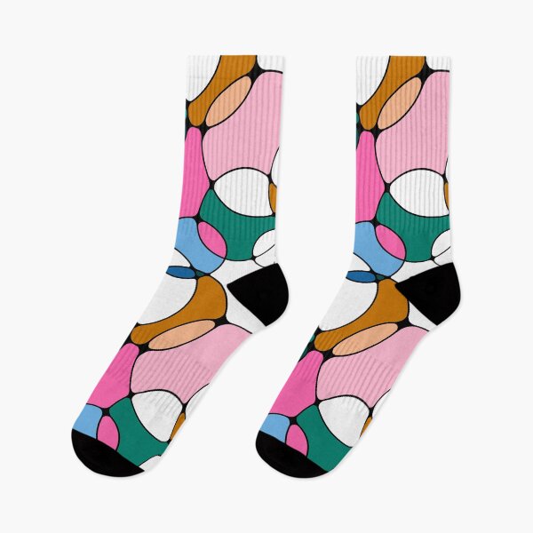 Item preview, Neurographic Joy Abstract Overlapping Shapes Pink Blue Green Peach designed and sold by thecolorbirdie.