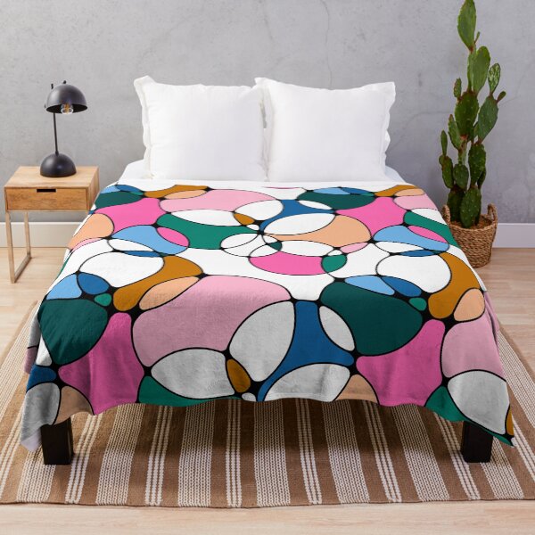 Item preview, Neurographic Joy Abstract Overlapping Shapes Pink Blue Green Peach designed and sold by thecolorbirdie.
