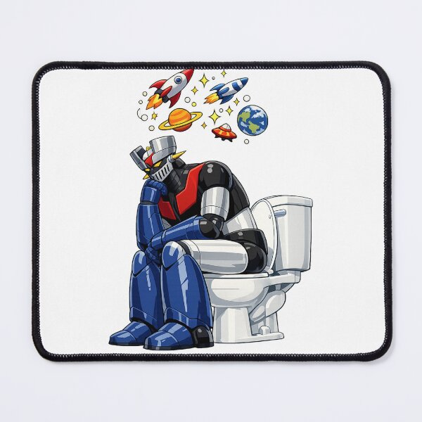 Item preview, Mazinger Z Thinking on the Toilet – Funny Anime Fanart designed and sold by Arte Cartoon From TagTeam Group.