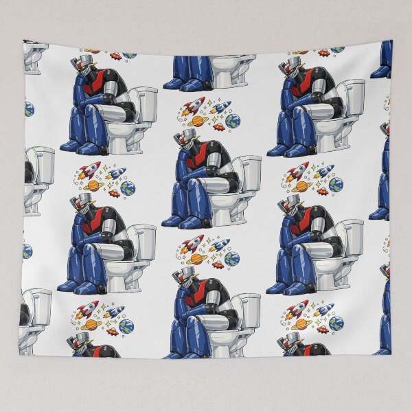 Item preview, Mazinger Z Thinking on the Toilet – Funny Anime Fanart designed and sold by Arte Cartoon From TagTeam Group.