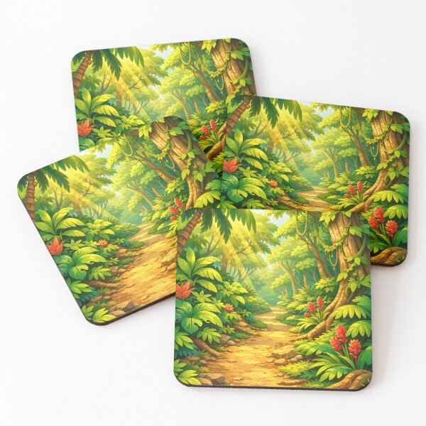 Item preview, Enchanted Jungle Path – Lush Tropical Forest Illustration designed and sold by Arte Cartoon From TagTeam Group.