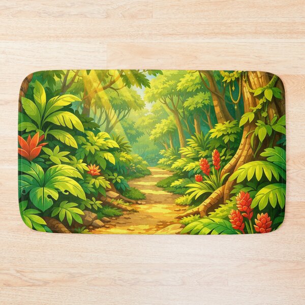 Item preview, Enchanted Jungle Path – Lush Tropical Forest Illustration designed and sold by Arte Cartoon From TagTeam Group.