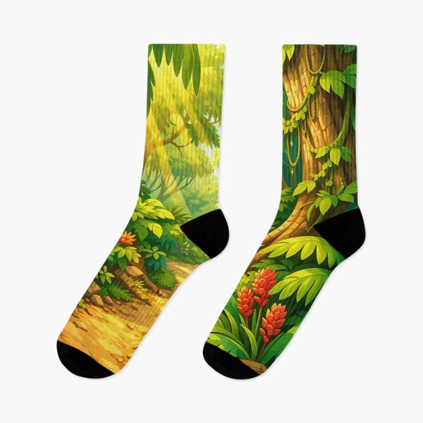 Item preview, Enchanted Jungle Path – Lush Tropical Forest Illustration designed and sold by Arte Cartoon From TagTeam Group.