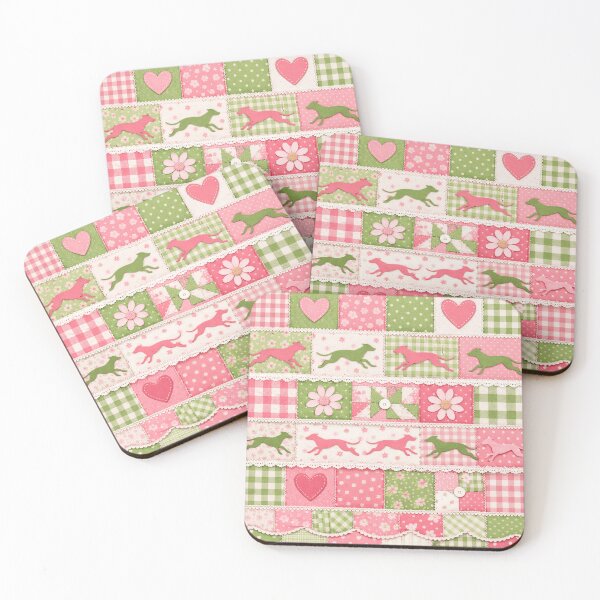 Item preview, Sweet girly greyhound patchwork pattern  designed and sold by Roxburylane.