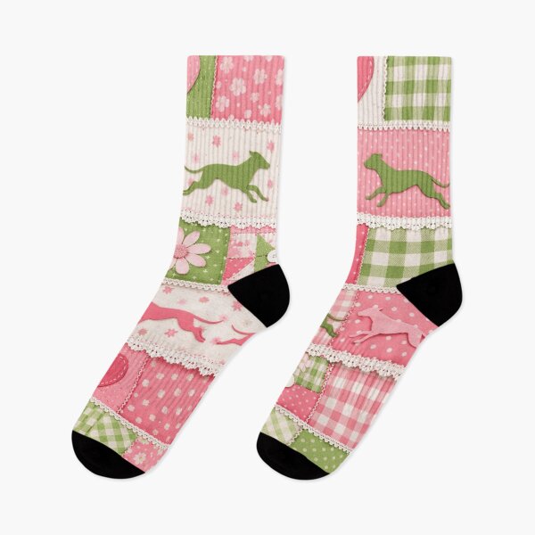 Item preview, Sweet girly greyhound patchwork pattern  designed and sold by Roxburylane.