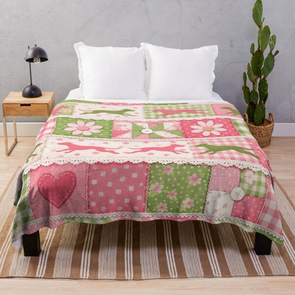 Item preview, Sweet girly greyhound patchwork pattern  designed and sold by Roxburylane.