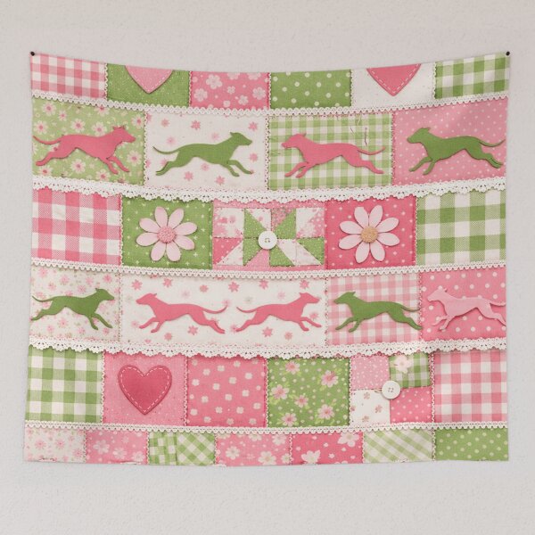 Item preview, Sweet girly greyhound patchwork pattern  designed and sold by Roxburylane.