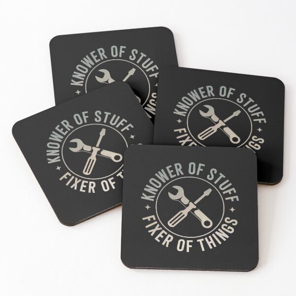 Item preview, KNOWER OF STUFF - FIXER OF THINGS - HANDYMAN HUMOR  designed and sold by Big Bang Canvas.