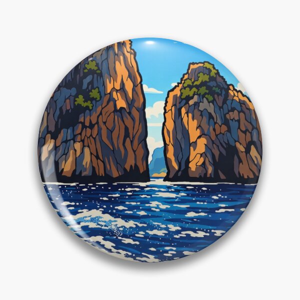 Item preview, Dramatic Sea Stacks Adventure – Bold Cartoon Ocean Illustration designed and sold by Youlookgooddx.