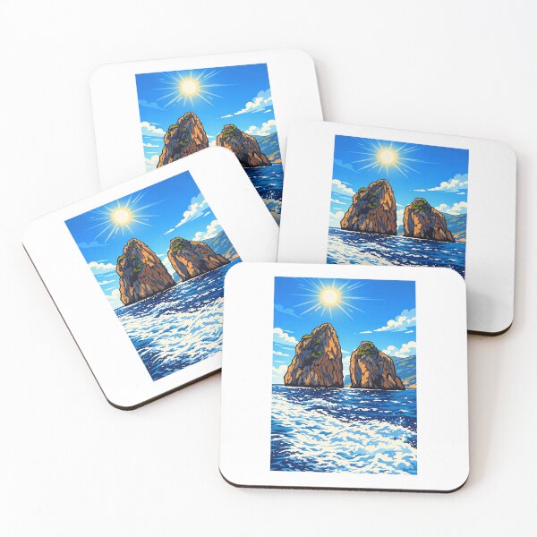 Item preview, Dramatic Sea Stacks Adventure – Bold Cartoon Ocean Illustration designed and sold by Youlookgooddx.