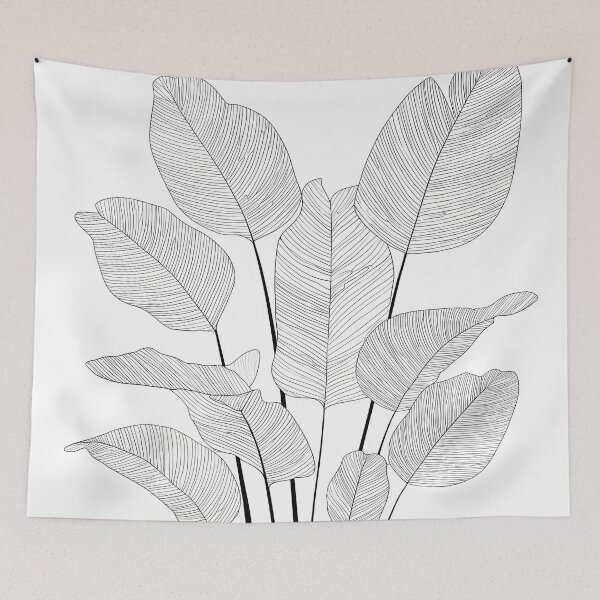 Item preview, Banana Leaf Line Art Illustration, Minimal Tropical Botanical Drawing designed and sold by BobaBunny76.