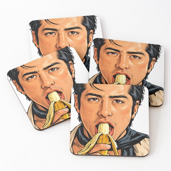 Item preview, Hudson Williams eating a banana (fan art) designed and sold by PopCultureAndStuff.