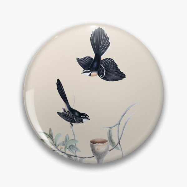 Item preview, Grey Fantail (Rhipidura albiscapa) - Vintage Bird Illustration by John Gould (1840s) designed and sold by karwilberevivalcollection.