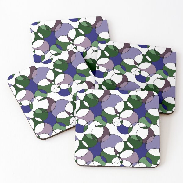 Item preview, Neurographic Joy Abstract Overlapping Shapes Blue Green Purple designed and sold by thecolorbirdie.