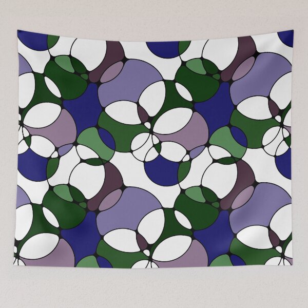 Item preview, Neurographic Joy Abstract Overlapping Shapes Blue Green Purple designed and sold by thecolorbirdie.