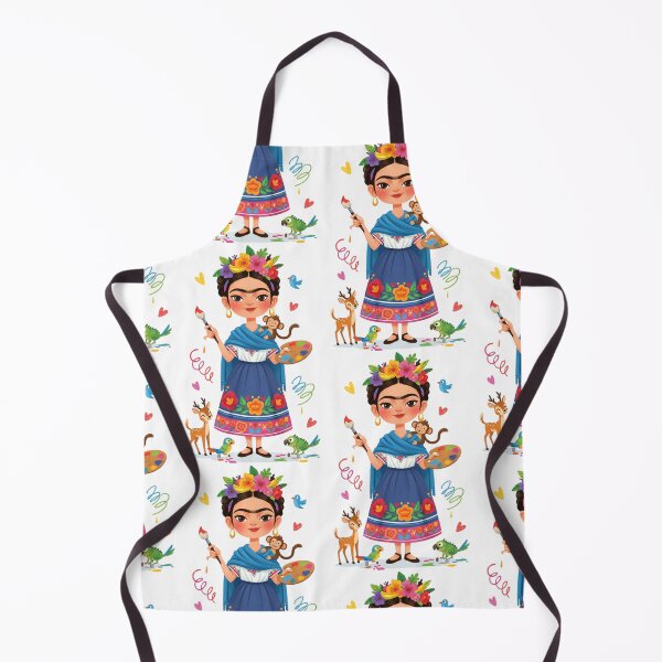 Item preview, Frida Kahlo’s Cartoon smile with rose, monkey, deer and parot illustration  designed and sold by Arte Cartoon From TagTeam Group.