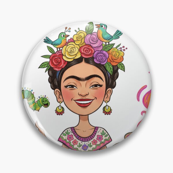 Item preview, Frida Kahlo’s Cartoon smile with rose, monkey illustration  designed and sold by Arte Cartoon From TagTeam Group.