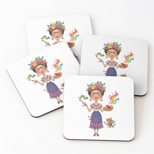 Item preview, Frida Kahlo’s Cartoon smile with rose, monkey illustration  designed and sold by Arte Cartoon From TagTeam Group.