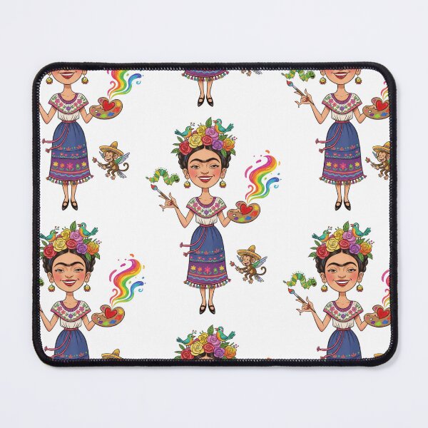 Item preview, Frida Kahlo’s Cartoon smile with rose, monkey illustration  designed and sold by Arte Cartoon From TagTeam Group.
