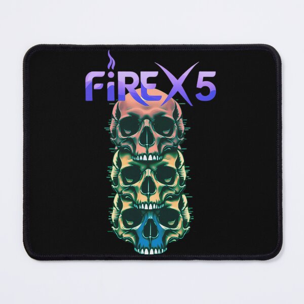 Item preview, Fire X 5 Band Stacked Skulls Rock Band Music Concert designed and sold by WaglPrints.