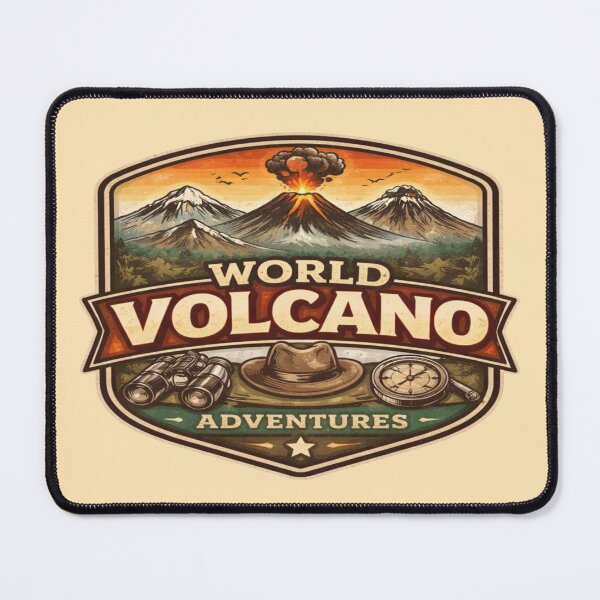 Item preview, World Volcano Adventures – Vintage Volcano Travel Badge Illustration designed and sold by Globalcitytees.