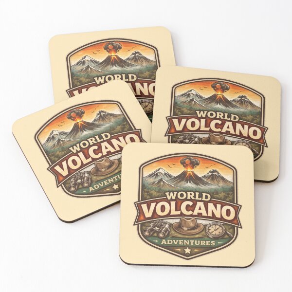 Item preview, World Volcano Adventures – Vintage Volcano Travel Badge Illustration designed and sold by Globalcitytees.