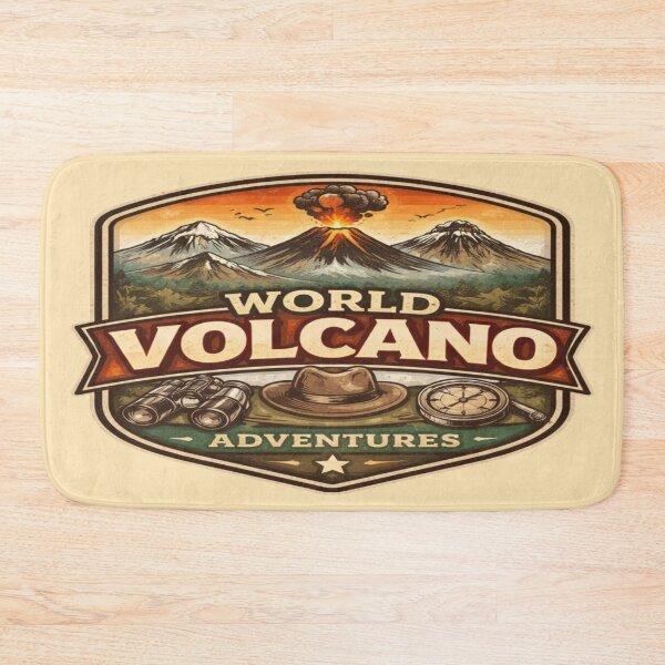 Item preview, World Volcano Adventures – Vintage Volcano Travel Badge Illustration designed and sold by Globalcitytees.