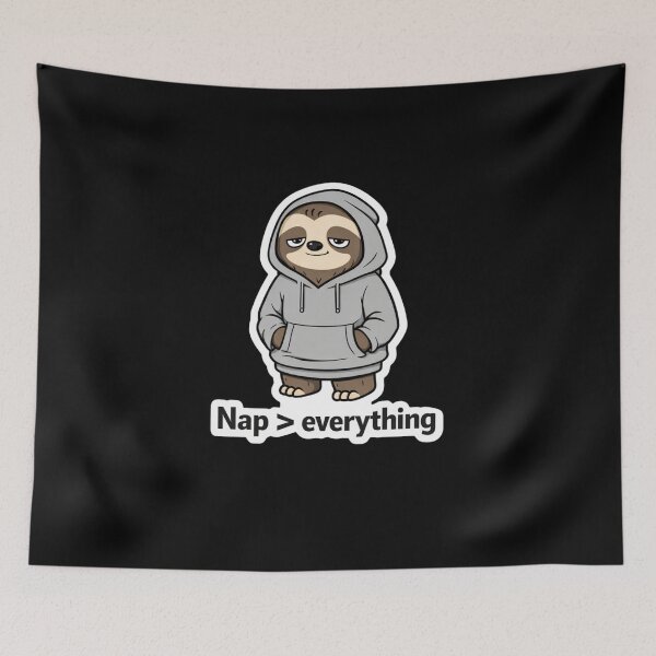 Item preview, Nap > Everything – Sleepy Sloth Hoodie Sticker designed and sold by CheninaStore.