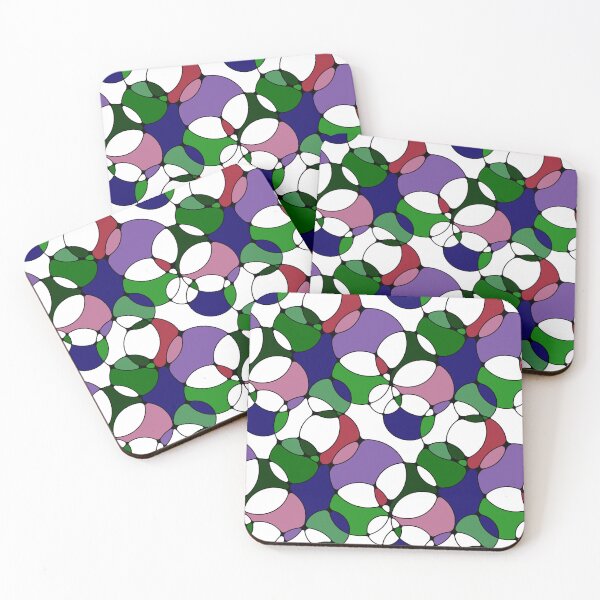 Item preview, Neurographic Joy Abstract Overlapping Shapes Blue Pink Purple Green Red designed and sold by thecolorbirdie.