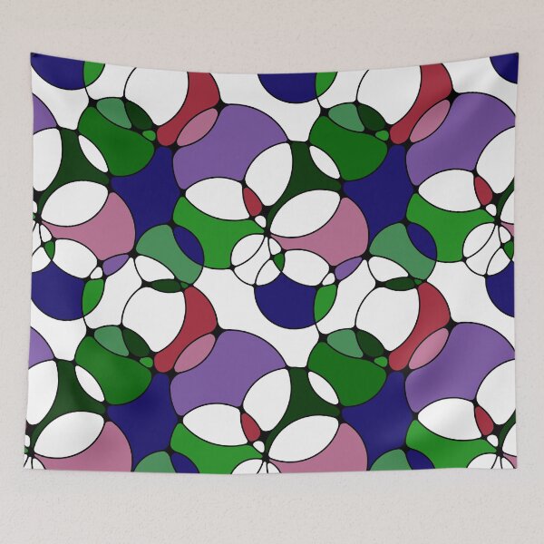 Item preview, Neurographic Joy Abstract Overlapping Shapes Blue Pink Purple Green Red designed and sold by thecolorbirdie.