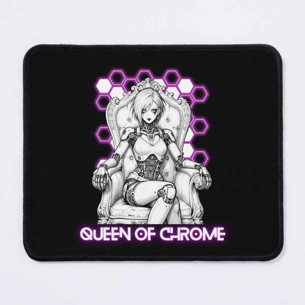 Item preview, Queen of Chrome - Cyberpunk Throne Cyborg Girl Tee designed and sold by StudioAkuma.