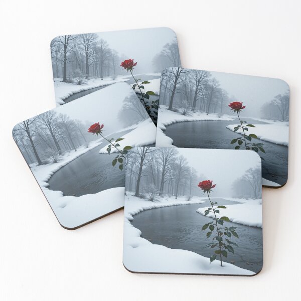 Item preview, Red Rose in Winter Silence designed and sold by PixelVibe782.