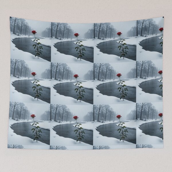 Item preview, Red Rose in Winter Silence designed and sold by PixelVibe782.