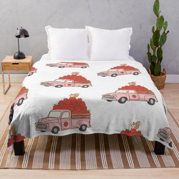 Item preview, Minimal Kawaii Vintage Strawberry Truck with Cute Squirrel designed and sold by Minimochi Art.