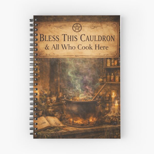 Item preview, Bless This Cauldron & All Who Cook Here – Witchy Kitchen Wall Sign designed and sold by fairmaiden7.