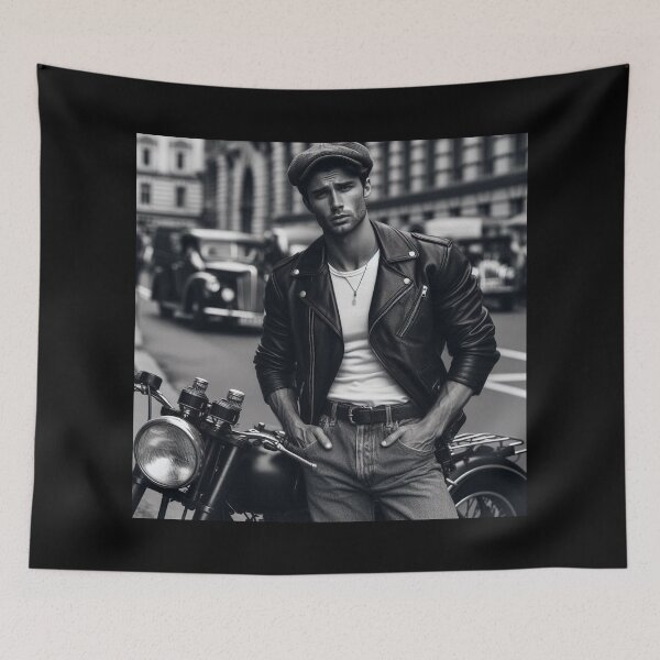 Item preview, Vintage Gay Leather Biker Hyperrealism Photographic Gay Pride Graphic Design designed and sold by ItsAKinkThing.