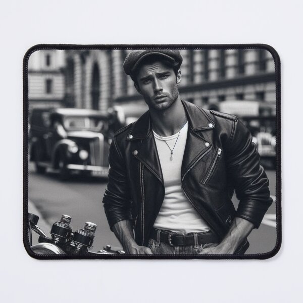 Item preview, Vintage Gay Leather Biker Hyperrealism Photographic Gay Pride Graphic Design designed and sold by ItsAKinkThing.