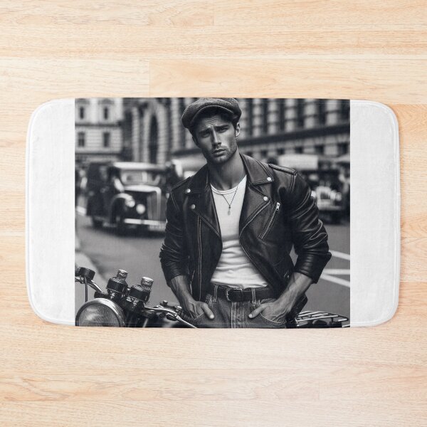 Item preview, Vintage Gay Leather Biker Hyperrealism Photographic Gay Pride Graphic Design designed and sold by ItsAKinkThing.