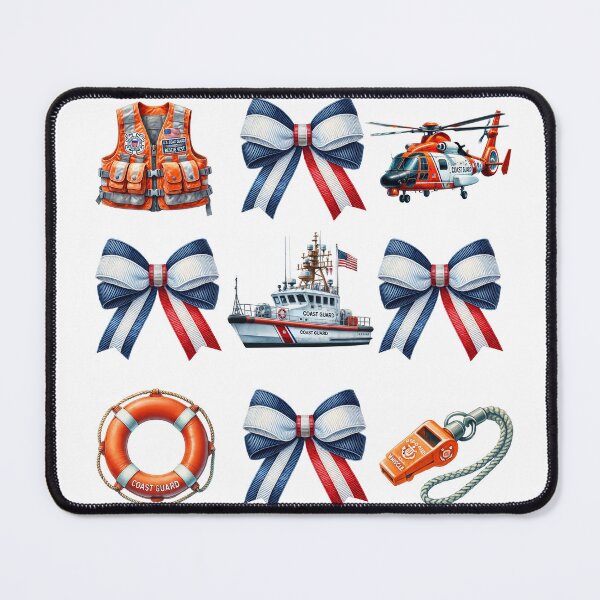Item preview, Coast Guard Coquette Bows and Rescue Gear Watercolor designed and sold by MeStudio911.