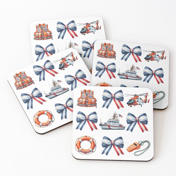 Item preview, Coast Guard Coquette Bows and Rescue Gear Watercolor designed and sold by MeStudio911.