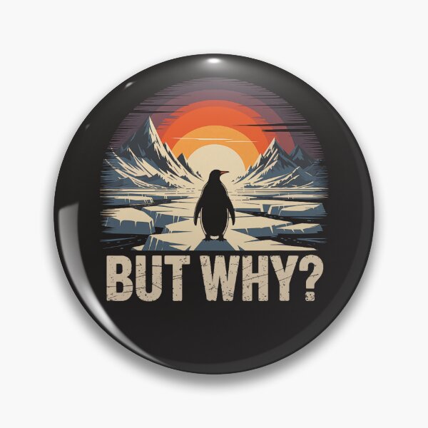 Item preview, Penguin But Why Mountains Modern Artwork designed and sold by Michasstuckey.
