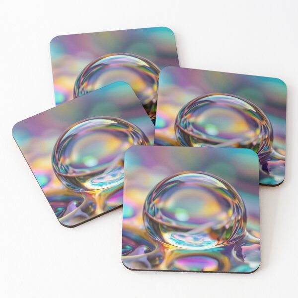 Item preview, Dreamy Refraction Macro Droplet – Soft Rainbow Abstract designed and sold by B-Russ-Stuff.