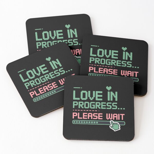 Item preview, Love In Progress Please Wait. Retro Pixel Gamer Cute Relationship Quote designed and sold by Aarvya Fashion Club ( A.F.C ).