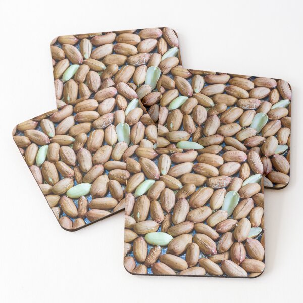 Item preview, Raw Peanuts With Shells and a Few Green Peanuts on a Blue Surface designed and sold by Nmallia.