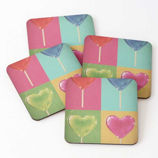 Item preview, Vintage Pop Art Heart Lollipops Retro 60s Aesthetic designed and sold by AgingeR.
