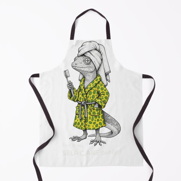 Item preview, Cute Lizard in Bathrobe Self Care Outfit designed and sold by NextGenPod.
