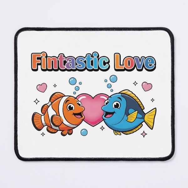 Item preview, Fintastic Love Cute Fish Couple T-Shirt | Cute Ocean Cartoon Valentine Gift designed and sold by TankTherapyArt.